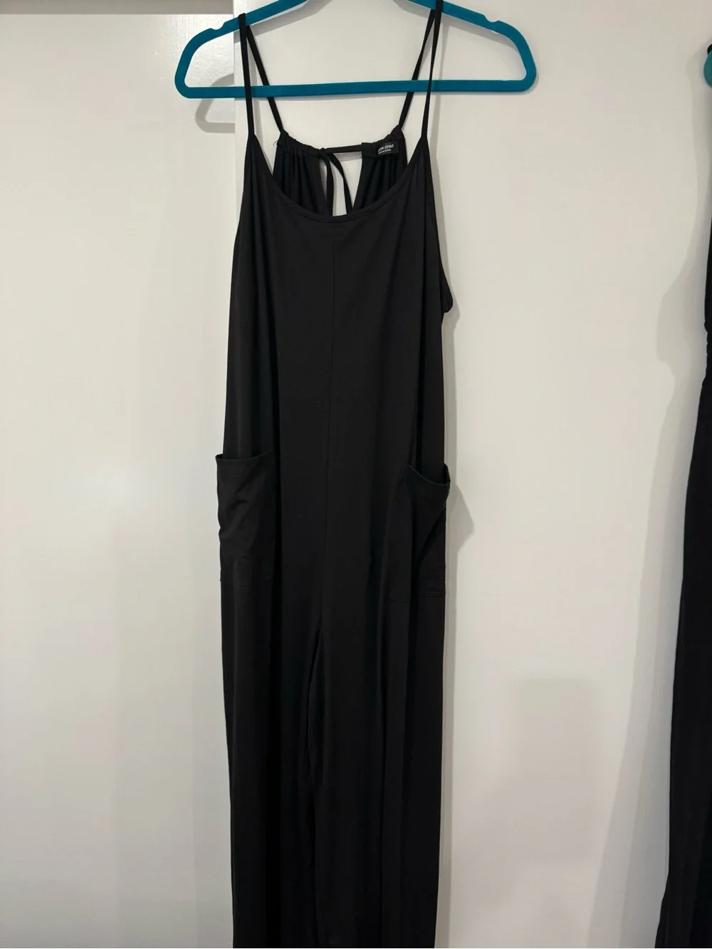 Women’s Black Jumpsuit - Sleek Draped Neckline